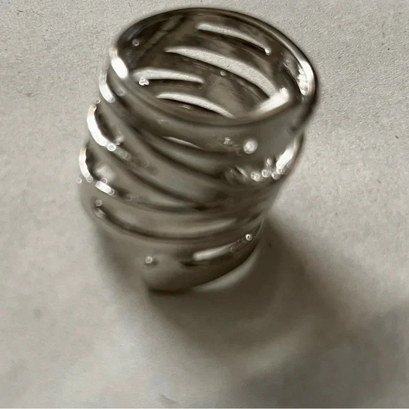 Vintage Punk Ring !! Silver Wrap Solid Metal. SZ- 5 New! - Picture 5 of 8